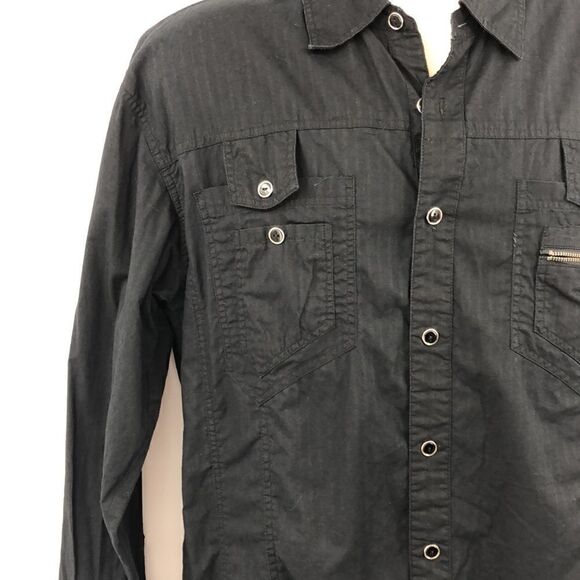 Franky & Max men’s black embroidered detail shirt - Picture 5 of 7